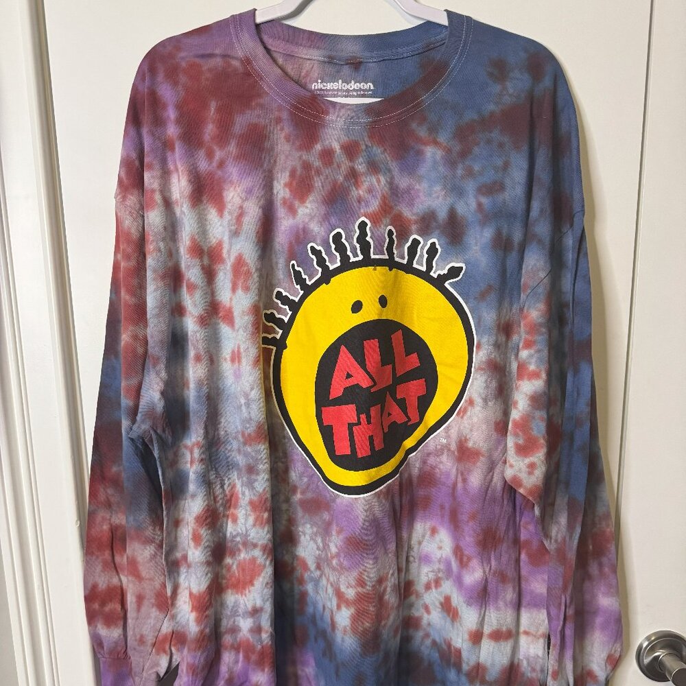 Nickelodeon "All That" TV Logo Tie Dye LS T Shirt, Size 3X, NWOT